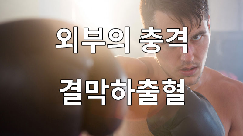 외부의 충격으로 인한 결막하출혈