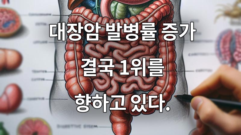 대장암 발병률 증가 결국 1위를 향하고 있다. 
The incidence of colorectal cancer is increasing, and it is eventually heading for first place